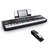 Digital Piano Bundle - Electric Keyboard with 88 Weighted Keys, Built-In Speakers, 12 Voices and Sustain Pedal – Alesis Recital Pro and M-Audio SP-2