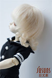 JD268 6-7inch 16-18CM Tiny Curly Short Mohair BJD Wigs 1/6 YOSD Mohair Doll Wigs (Blond)