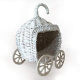 Miniature Cinderella Carriage, Fairytale Doll Pumpkin Stroller, Handmade Wicker