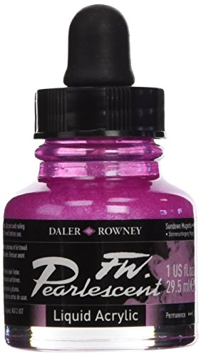 Daler-Rowney FW Pearlescent Acrylic Ink, 1 oz, Sundown Magenta (603201120)
