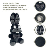 XSmart Mall | Shadow Bonnie/Ghost Rabbit | Special Version |Black | Fan Made | Plush Toy, Gifts for Kid, Girls, Boys | 7"