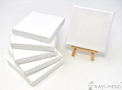 RayLineDo Set of 6pcs Mini Artist Blank Canvas Frame 4x4inch ( 10x10cm ) Oil Water Painting Board