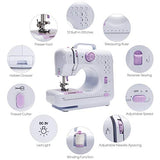 FutureCharger Sewing Machine, Portable Sewing Machine Mini Sewing Machines Handheld Sewing Machine with 12 Built-in Stitches, 2 Speeds, Foot Pedal, Extension Table for Adult Beginners/Household/Tailor