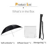 Godox 70 inch 178cm Black White Reflective Umbrella Studio Photography Umbrella with Large Diffuser Cover