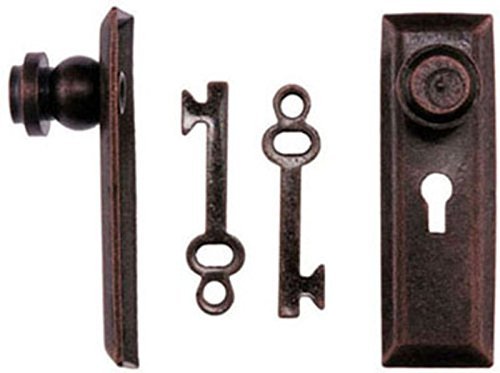 Handley House Dollhouse Miniature Oil Rubbed Bronze Finish Door Knob w/Key Plate