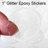 IGOGO 100 PCS Glitter Epoxy Stickers Epoxy Adhesive Seal Stickers for Bottle Cap and Pendants 1 Inch