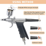 Uouteo Airbrush Trigger Gun Air Brush Spray Gun with 0.4 mm Needles 7CC &10 CC Cup for Painting