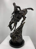 American Handmade 100% Bronze Sculpture Statue Mountain Man By Frederic Remington Baby Size