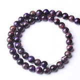 Natural Purple Tiger Eye Beads Round Loose Stone Beads Energy Gemstone Healing Power for Jewelry Making 8mm 46pcs 15"