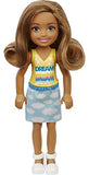 Barbie Chelsea Doll (6-inch Brunette) Wearing Skirt with Cloud Print and White Shoes, Gift for 3 to 7 Year Olds