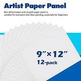 Falling in Art Artist Paper Canvas Panels for Painting, 9 x 12 Inches Blank White Paper Panels, Art Supplies for Pouring Art, Crafts, Painting, and More(12 Pack)