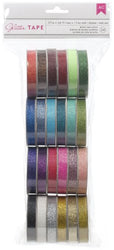 American Crafts Value Pack Glitter Ribbon, 1-Yard Spool, Set of 24