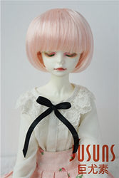 JD256 7-8inch 18-20CM Short BOBO Doll Wigs 1/4 MSD Synthetic Mohair BJD Hair 5 Colors Available (Peach Pink)