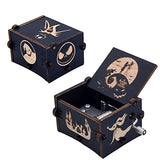 WISHDIAM Music Box The Nightmare Before Christmas Vintage Engraved Wood Music Box, Halloween Musical Box Gift for Daughter/Wife/Mother/Friends, Mechanism Music Box Gifts for Halloween/Christmas