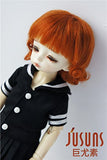 JD268 6-7inch 16-18CM tiny curly short mohair BJD wigs 1/6 YOSD mohair doll wigs (Carrot)