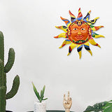 Juegoal 12.7 Inch Metal Sun Wall Art Decor Hanging for Indoor Outdoor Home Garden