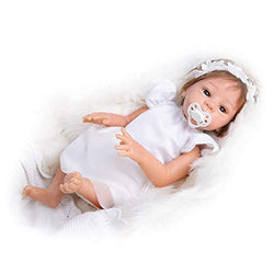 TCBunny 18" Full Body Vinyl Silicone Reborn Newborn Baby Girl Doll Realistic Lifelike Handmade Weighted Princess Fairy Like Doll for Ages 3+