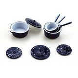 Anniston Dollhouse Furniture, 1:12 Miniature Simulation Model Dots Cooking Pots Set DIY Dollhouse Decoration House Playset Set for Toddlers Girls and Boys