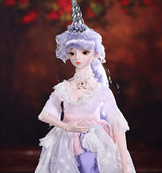 Aongneer BJD Dolls 1/3 Doll 24 Inch 34 Ball Joints Doll DIY Toy Gift for Children Rotatable Joints Lifelike Pose with Soft Purple Wig Gorgeous Dress Nice Shoes Beautiful Makeup for Birthday- Mary