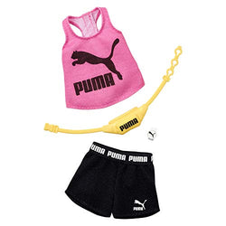 Barbie Clothes: Puma Branded Outfit Doll with 2 Accessories, Shorts Set, Multicolor, Model:GHX79