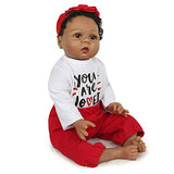 Lifelike Reborn Baby Dolls Black: 22 Inch African American Realistic Newborn Baby Girl Doll, Weighted Soft Vinyl Reborn Toddler Doll for Kids