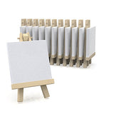 3"x3" Canvas for Painting with Easel, Academy Art Supplies (12 Pack)