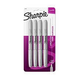 Sharpie 39109PP Metallic Permanent Markers, Fine Point, Silver, 4 Count