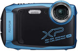 Fujifilm FinePix XP140 Waterproof Digital Camera (Sky Blue) Accessory Bundle with 64GB SD Card + Small Camera Case + Extra Battery + Battery Charger + Floating Strap + More