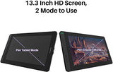HUION 2020 Kamvas 13 Graphics Drawing Monitor 2-in-1 Pen Display & Drawing Tablet Screen Full-Laminated Tilt Function 8192 Battery-Free Stylus and 8 Shortcut Keys, Included Glove & 20 Pen Nibs-Black