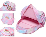 Backpack for Girls, Wraifa Rainbow Bookbag Elementary School Bag Princess Girl Backpacks Mochilas Para Niñas(Purple Heart, Elementary School)