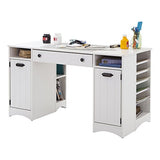 South Shore Artwork Craft Table with Storage, Pure White