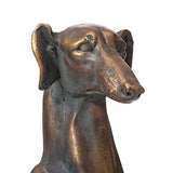 Glitzhome GH50609 Set of 2 Sitting Greyhound Dog Outdoor Statue, Bronze