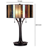 Tiffany Style Table Lamp Stained Glass Blue White Beige Brown Modern Lighting Rustic Desk Bedroom