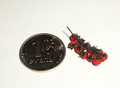 Cherry tomatoes, cherry branch,tomatoes. Dollhouse miniature 1:12