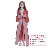 ZDD Red Dress 1/3 57.5cm BJD Doll Madi Resin Toys for Kids DIY Gift for Children SD Female Fashion Model, Full Set with High Heels Wig Makeup