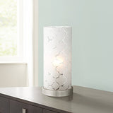 Babette 11" HIgh White Glass Cylinder Accent Lamp