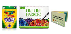 Crayola Fine Line Markers, Assorted Colors, Adult Coloring, 40 Count Colored Pencils, 36 Premium