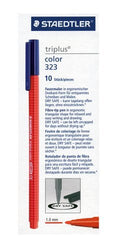 Staedtler Triplus Colour 323-2 Fibre-Tip Pens - Red (Pack of 10)