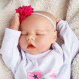 Reborn Baby Dolls 17 Inch 43 cm Lifelike Soft Vinyl Body Doll Realistic Sleeping Newborn Baby Dolls with Clothes & Toy Accessories for Kids Age 3+