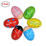 Bondream Set of 6 Lovely Pattern Egg Shaker Set Percussion Musical Maracas Eggs Child Kids Toys