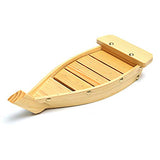 100% Natural Bamboo Wooden Sushi Tray Serving Boat Plate for Home or Restaurant - Japanese Sushi Boat (16.5" x 6.5" x 2.5")