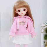 1/6 26Cm BJD Doll Full Set Ball Jointed SD Dolls + Wig + Clothes + Makeup + Shoes + Socks Best Gift for Childrens