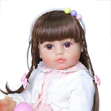 22 inch Reborn Baby Dolls Toddler Full Silicone Body Newborn Girl Cute Open Eyes Look Real Xmas Gift for Boys Girls