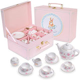 Jewelkeeper Porcelain Tea Set for Little Girls, Floral Design, 13 Pieces