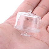 LoveinDIY 5pcs 1:12 Acrylic Cake Stand Plate W/ Cover Dollhouse Miniature Food Container