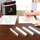 Alcohol Markers for Adults & Teens by AspireColor - 80 Color Dual Tip Markers with Alcohol Ink - Fineliner Pen, Colorless Blender & Carrying Case Included - Blendable, Fast-Drying Art Markers