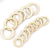 60pcs Unfinished Flat Round Wood Pendants 42mm Wooden Linking Rings Charms 2mm Hole for DIY Jewelry Crafts Making, AntiqueWhite