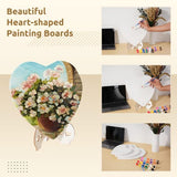 6pcs Canvas Painting Boards, Heart-Shaped Blank Canvas Drawing Panels, Art Crafts Frames, Stretched Canvas Boards for Oil Painting, Acrylic Paint, Watercolor, 3 Sizes: 7.87, 9.84, 11.81in