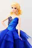 Cora Gu [Handmade Dress Fit for Doll Handmade Sapphire Blue Ball Gown/Princess Dress Fit for 12" Doll（Dolls' not Included