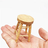 EatingBiting Adult Decorations 1:12 Dollhouse Miniature Wooden Stool Chair Dollhouse Furniture Box Handmade Dollhouse Pub Bar high Stool Chair , Designed for Doll House Scene Kitchen Home Loving Room